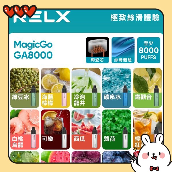 RELX拋棄式 RELX GA 8000口拋棄式電子煙 RELX一次性電子煙 電子菸線上購買 新日期 10/26